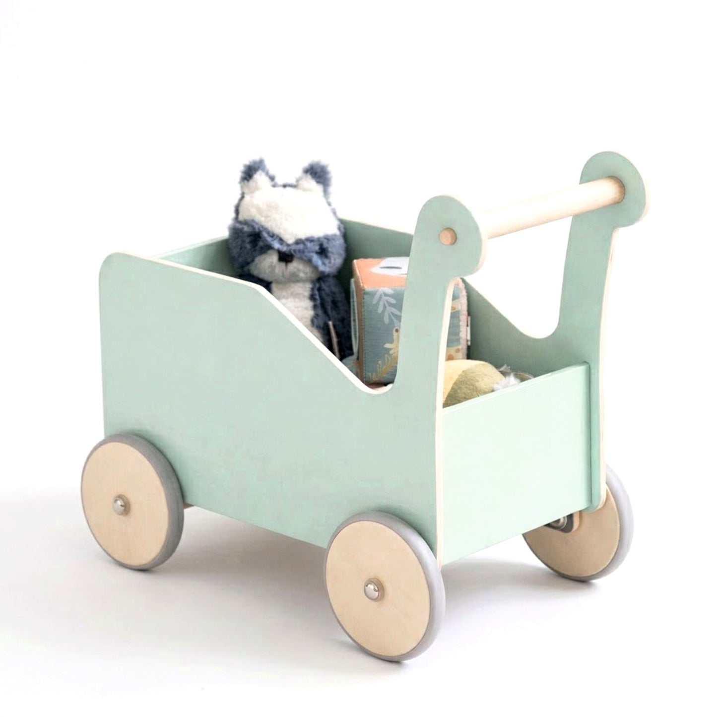 Wooden Baby Walker with Toy Storage – Push Cart for Toddlers | Montessori Style Learning Walker