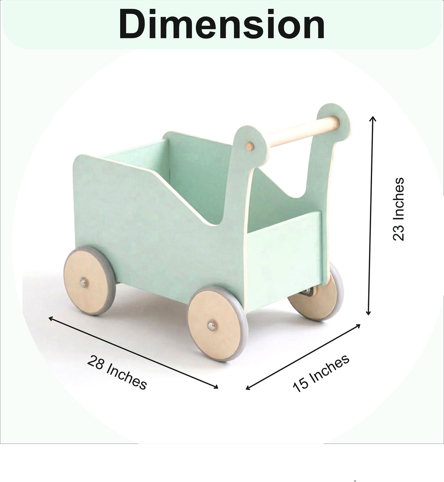 Wooden Baby Walker with Toy Storage – Push Cart for Toddlers | Montessori Style Learning Walker